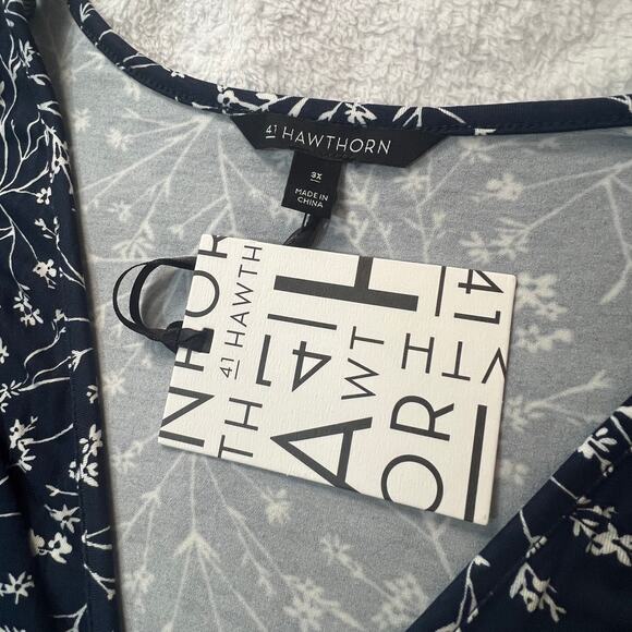 41Hawthorn (3X) Elisse Knit Surplice Dress Stitch Fix Twiggy Floral Flutter Cape - Picture 6 of 10